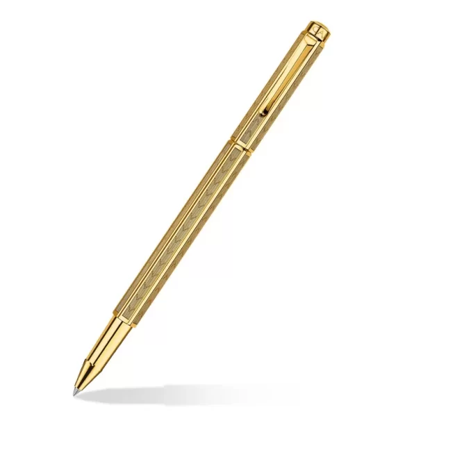 Caran d'Ache Ecridor Chevron Gilded Rollerball Pen Gold - medium and fine point
