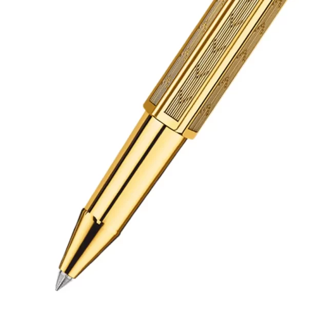 Caran d'Ache Ecridor Chevron Gilded Rollerball Pen Gold - medium and fine point