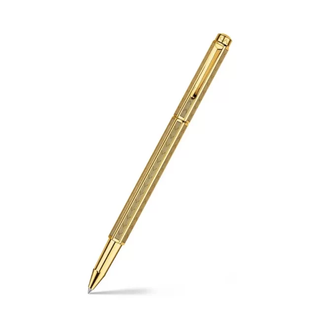 Caran d'Ache Ecridor Chevron Gilded Rollerball Pen Gold - medium and fine point