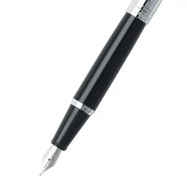 Sheaffer Gift 300 9314 Fountain Pen (Fine) Glossy Black and Chrome with Chrome-Plated Trim
