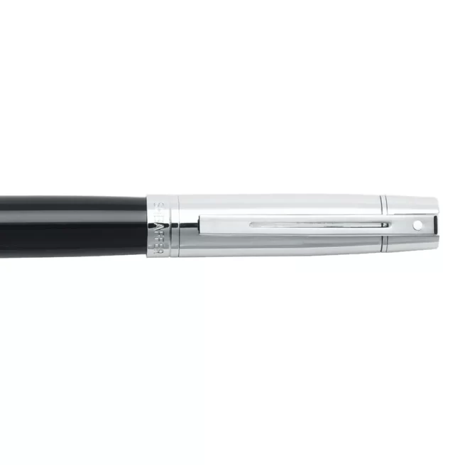 Sheaffer Gift 300 9314 Fountain Pen (Fine) Glossy Black and Chrome with Chrome-Plated Trim