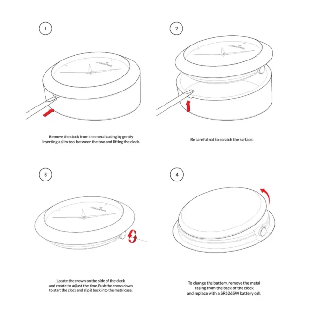 Sheaffer Gift Set 300 9325 Ballpoint Pen with Table Clock Glossy Black with Gold Trims