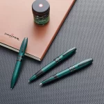 Sheaffer 9109 Icon Rollerball Pen - Metallic Green with Glossy Black PVD Trim