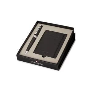 Sheaffer 9312 Gift Set 300 Ballpoint Pen with Credit Card Holder Glossy Black with Chrome Trims