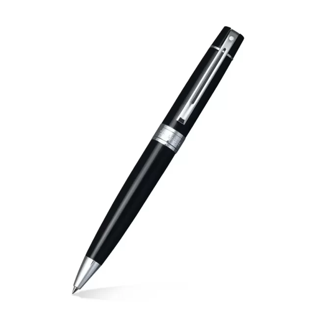 Sheaffer 9312 Gift Set 300 Ballpoint Pen with Credit Card Holder Glossy Black with Chrome Trims