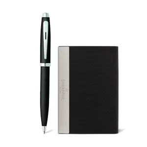 Sheaffer Gift Set 100 9317 Ballpoint Pen with Business Card Holder Matte Black with Chrome Trims