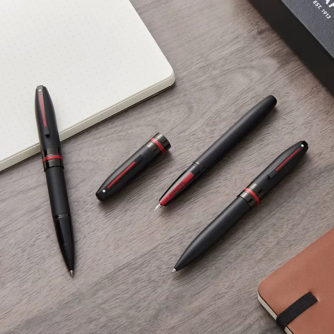 Sheaffer® ICON 9108 Matte Black Rollerball Pen With Gloss Black PVD Trim