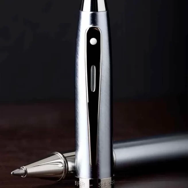 Sheaffer Gift 100 9313 Rollerball Pen Black and Brushed Chrome with Chrome-Plated Trim