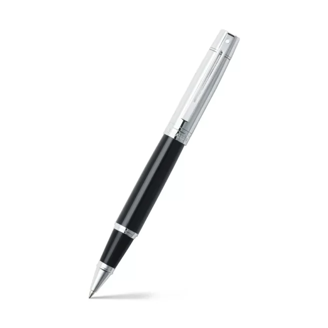 Sheaffer Gift 300 9314 Rollerball Pen Glossy Black and Chrome with Chrome-Plated Trim