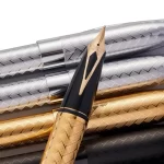 Sheaffer 9062 Legacy Engraved Chevron Pattern Rollerball Pen - Polished Chrome with Polished Chrome Trim