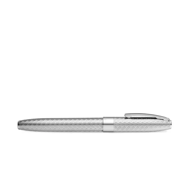 Sheaffer 9062 Legacy Engraved Chevron Pattern Rollerball Pen - Polished Chrome with Polished Chrome Trim