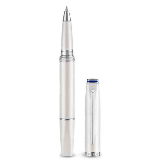 Lapis Bard Contemporary Rollerball Pen - Pearl With Chrome Trim