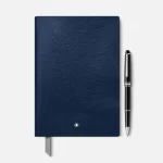 Set With The Meisterstück Classique Platinum-coated Rollerball And Notebook #146 Blue