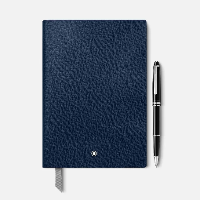 Set With The Meisterstück Classique Platinum-coated Rollerball And Notebook #146 Blue