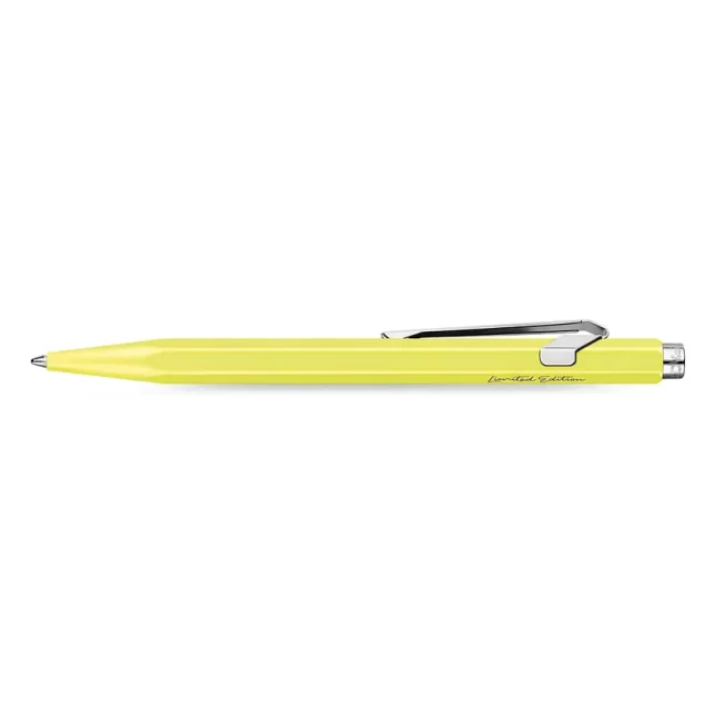 Caran D'Ache 849 Violet Jaune Fluo Ballpoint Pen - Fluo Yellow Pastel