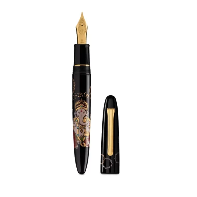 Sailor Limited Edition Ganesha Fountain Pen (21K KOP Medium) Black and Gold