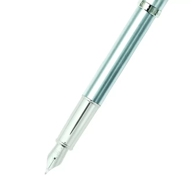 Sheaffer 9306 Gift 100 Fountain Pen (Fine) Brushed Chrome with Chrome-Plated Trim