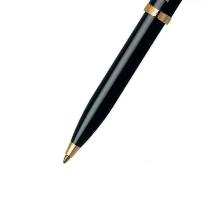 Sheaffer 9322 Gift Set 100 Ballpoint Pen with Table Clock Glossy Black with Gold Trims