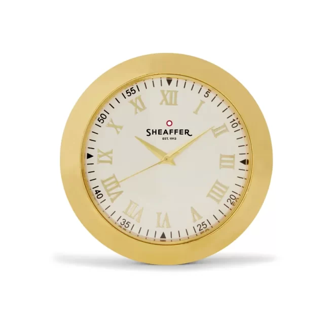 Sheaffer 9322 Gift Set 100 Ballpoint Pen with Table Clock Glossy Black with Gold Trims