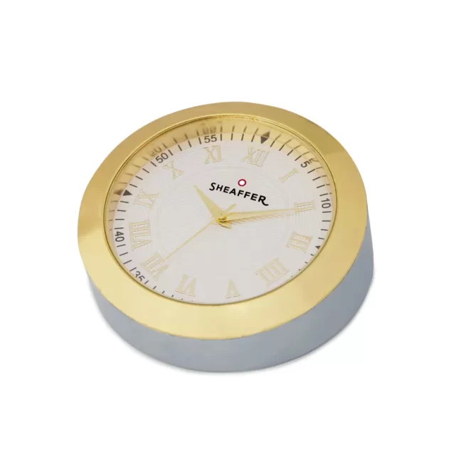 Sheaffer 9322 Gift Set 100 Ballpoint Pen with Table Clock Glossy Black with Gold Trims