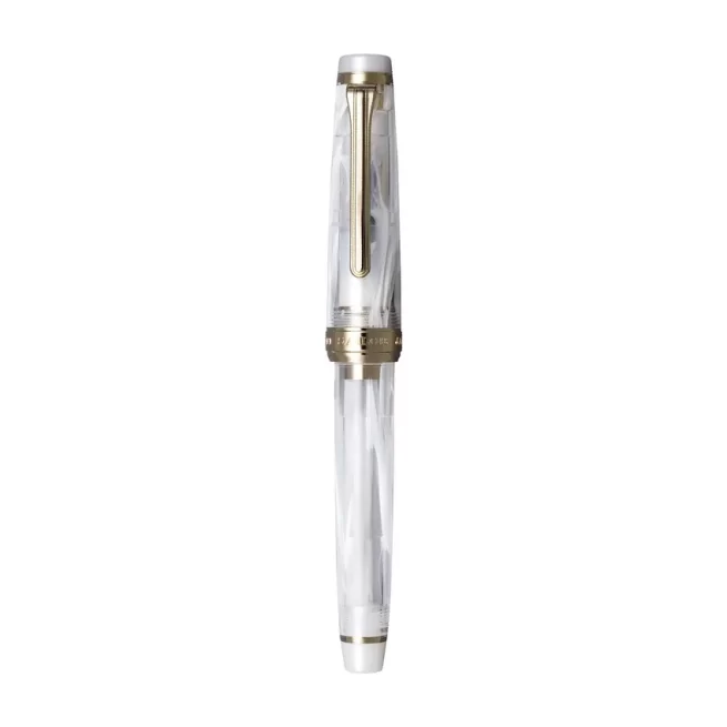 Sailor Professional Gear Veilio Fountain Pen (21K Medium) - White With Gold Trims