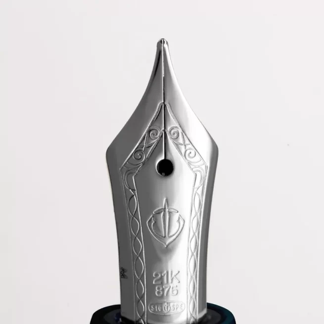 Sailor Professional Gear Veilio Fountain Pen (21K Broad) - Blue Green With Rhodium Trims