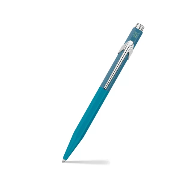 Caran D'Ache 849 Bille Paul Smith Ballpoint Pen - Cyan And Steel