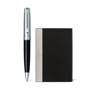 GIFTSET SHEAFFER 300 G9314 GLOSSY BLACK BARREL CHROME CAP WITH CHROME PLATED TRIMS BP WITH BCH