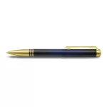 Lapis Bard Contemporary Torque Ballpoint Pen - Blue with Gold Trims
