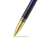 Lapis Bard Gift Set Torque Ballpoint Pen with Ducorium Business Card Holder - Blue with Gold Trims