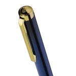 Lapis Bard Gift Set Torque Ballpoint Pen with Ducorium Business Card Holder - Blue with Gold Trims