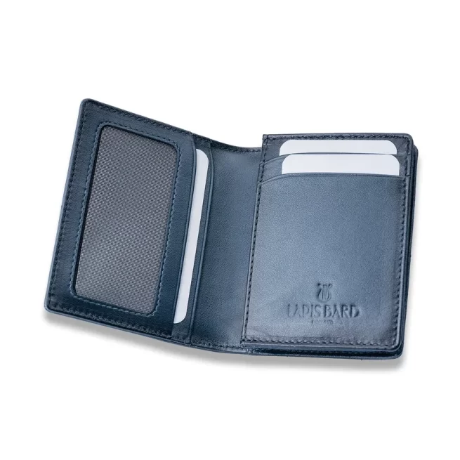 Lapis Bard Gift Set Torque Ballpoint Pen with Ducorium Business Card Holder - Blue with Gold Trims