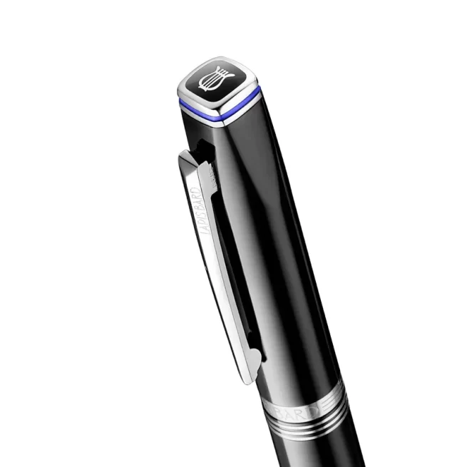 Lapis Bard Contemporary Rollerball Pen Black with Chrome Trims