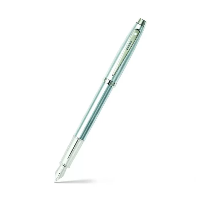 Sheaffer 9306 Gift 100 Fountain Pen (Fine) Brushed Chrome with Chrome-Plated Trim