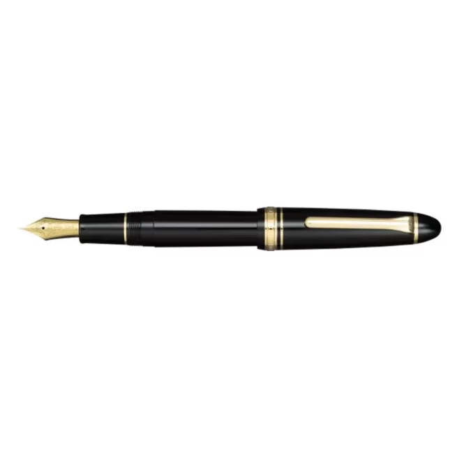 Sailor 1911 Large Fountain Pen (21K Medium) Black with Gold Trims