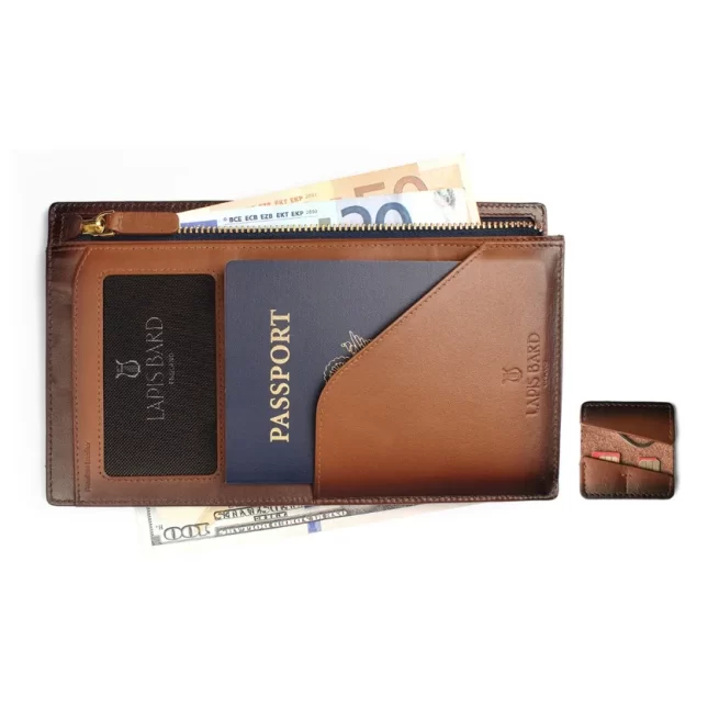Lapis Bard Ducorium Travel Wallet Cognac
