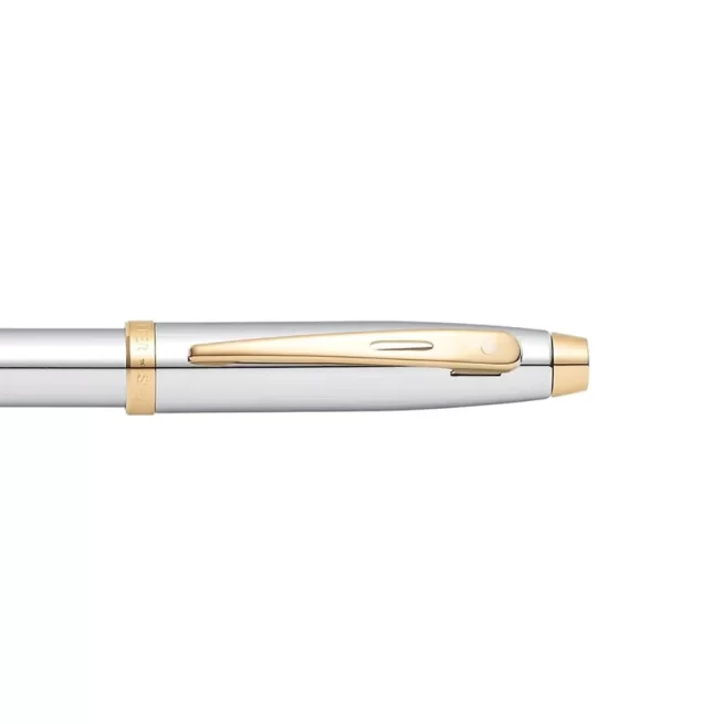 Sheaffer 9340 Gift 100 Ballpoint Pen Bright Chrome with Gold Tone Trim