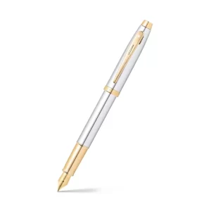 Sheaffer 9340 Gift 100 Fountain Pen Bright Chrome with Gold Tone Trim