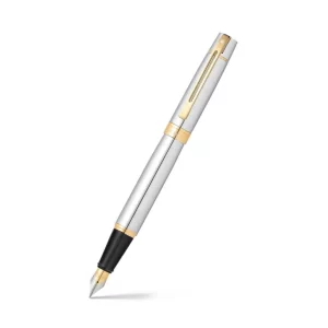 Sheaffer 9342 Gift 300 Fountain Pen (Medium) Bright Chrome with Gold Tone Trim