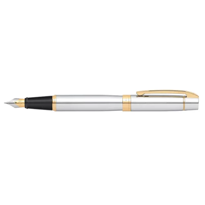 Sheaffer 9342 Gift 300 Fountain Pen (Medium) Bright Chrome with Gold Tone Trim
