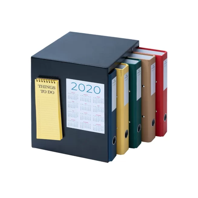 Pennline HUB Filing Cabinet In Metal With 5 Vertical Large Folders (2-D Ring Binders) - Matte Black