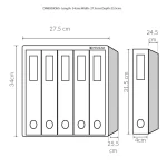 Pennline HUB Filing Cabinet In Metal With 5 Vertical Large Folders (2-D Ring Binders) - Matte Black
