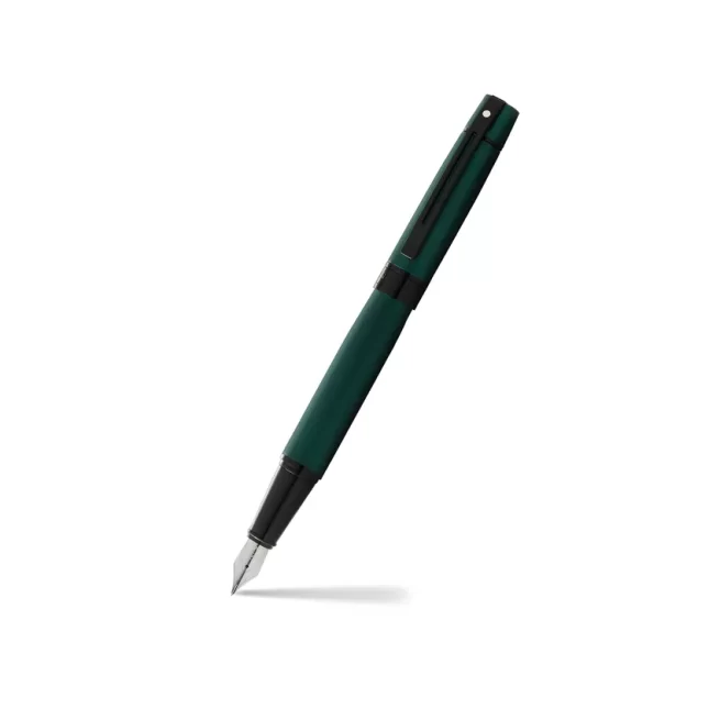 Sheaffer 9346 Gift 300 Lacquer Fountain Pen (Medium) Matte Green with Polished Black Trim