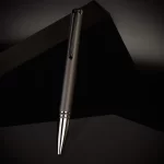Lapis Bard Contemporary Torque Ballpoint Pen - Matte Black with Shiny Black Trim