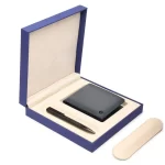 Lapis Bard Gift Set Torque Ballpoint Pen with Ducorium Graphite Wallet Black with Black Trims