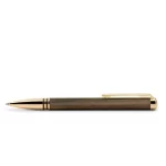 Lapis Bard Contemporary Torque Hickory Ballpoint Pen - Brown with Gold Trims