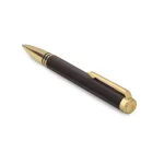 Lapis Bard Torque Artis Leather Ballpoint Pen - Brown with Gold Trims