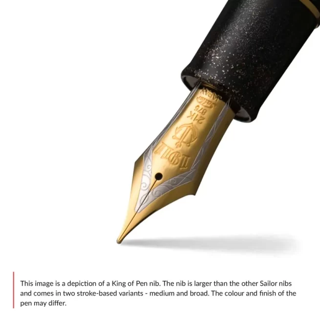 Sailor 1911 'King of Pens' Fountain Pen (21K Broad) Black with Gold Trims