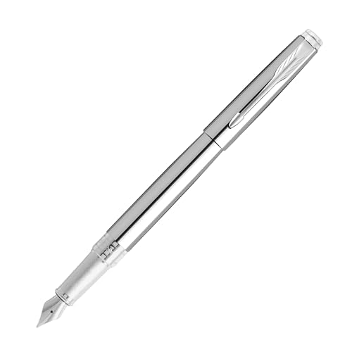 Parker Aster Shiny Chrome Gold Trim Fountain Pen