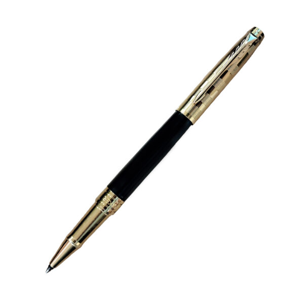 Parker Aster Deluxe Black & Gold – Gold Trim Rollerball Pen 8902298161208